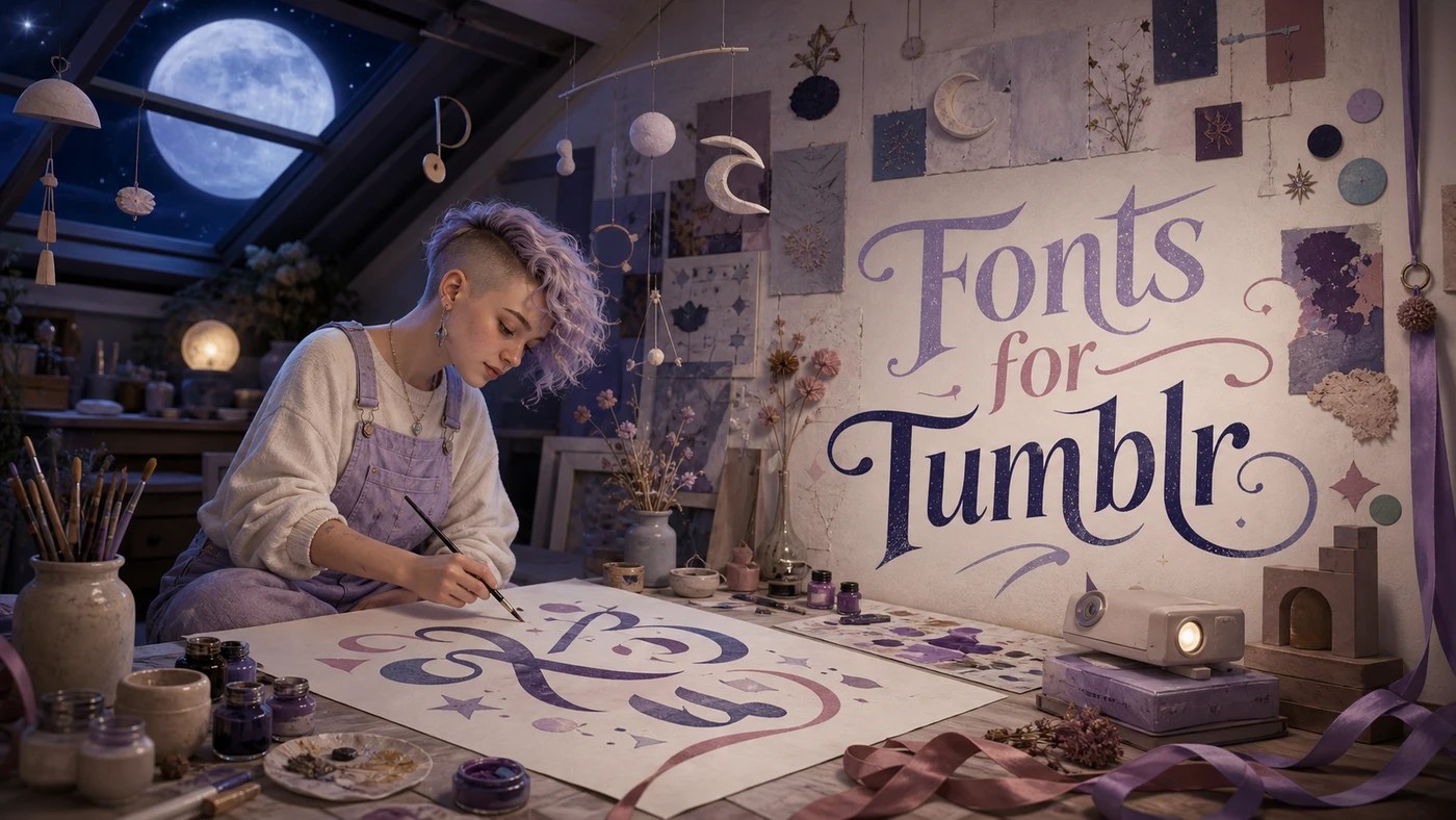 Fonts for Tumblr banner artwork
