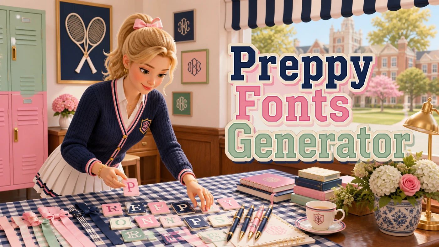 Preppy Fonts Generator banner artwork
