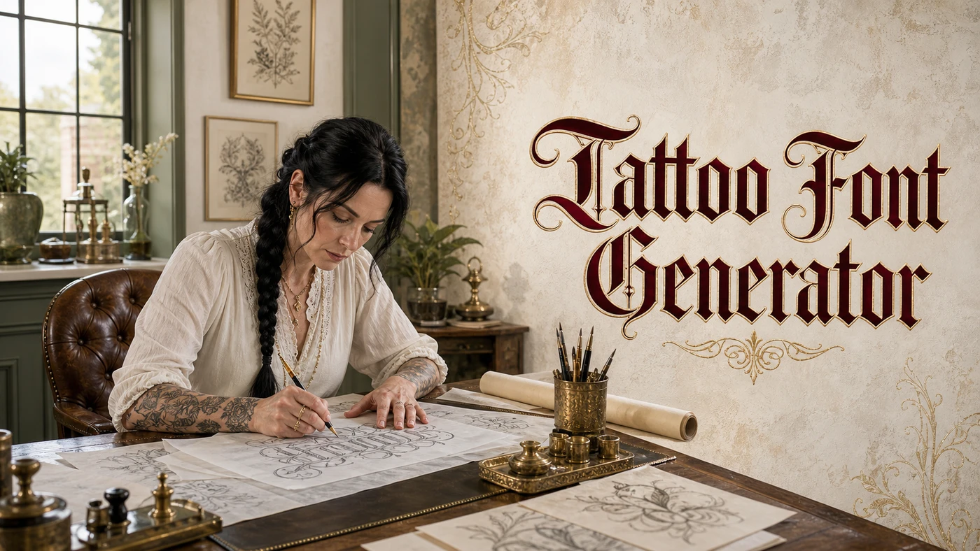 Tattoo Font Generator banner artwork