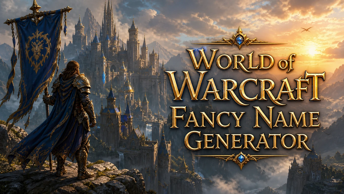 World of Warcraft Fancy Name Generator banner artwork